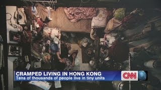 Hong Kong families live in tiny units