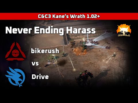 Kane's Wrath: bikerush (MOK) vs Drive (GDI) - Never Ending Harass (1.02+ R18)