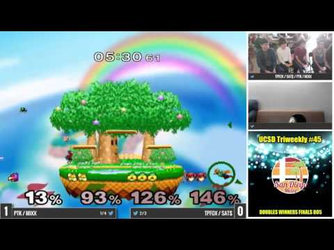 UCSD Triweekly #45 - PTK/Mixx vs TpFox/SAT$ - Doubles WF - SSBM