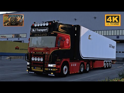 Scania 164L 480 V8 | Duisburg - Kiel | ETS2 Gameplay 4K + wheel cam