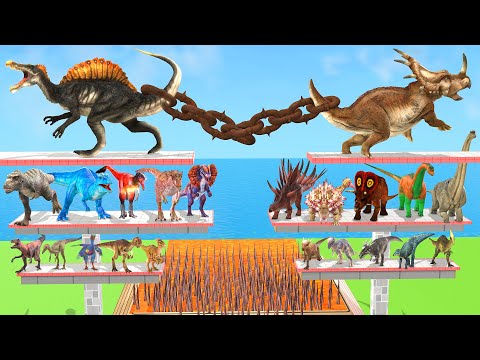 Ultimate Tug of War Carnivore Dinosaurs vs Herbivores Dinosaurs Chain of War! Which One Is Strong?