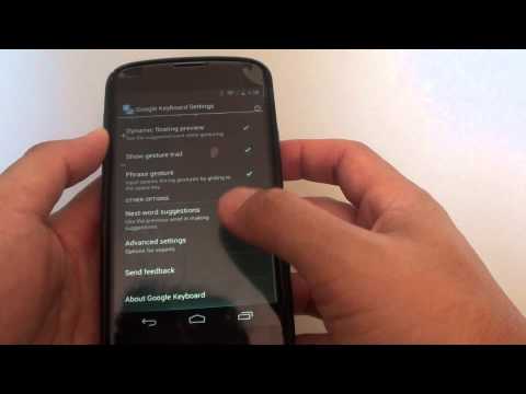 Google Nexus 4: How to Enable/Disable Double Space Period