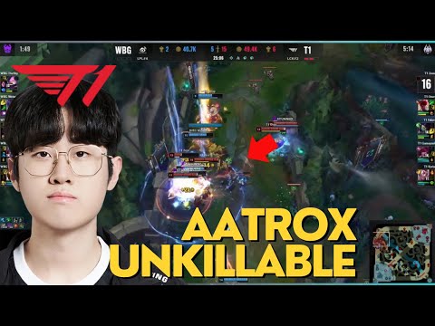 T1 Zeus Aatrox MVP Unkillable this situation - T1 vs WBG Finals Worlds 2023
