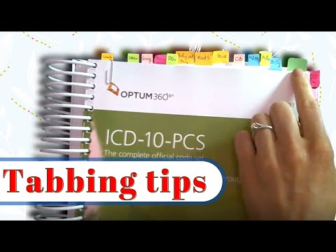 ICD 10 PCS book tabbing - PCS coding tips for inpatient coding and CCS exam prep