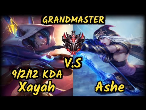 G2 Perkz (XAYAH) vs ASHE - 9/2/12 KDA BOTTOM ADC GAMEPLAY - EUW Ranked GRANDMASTER