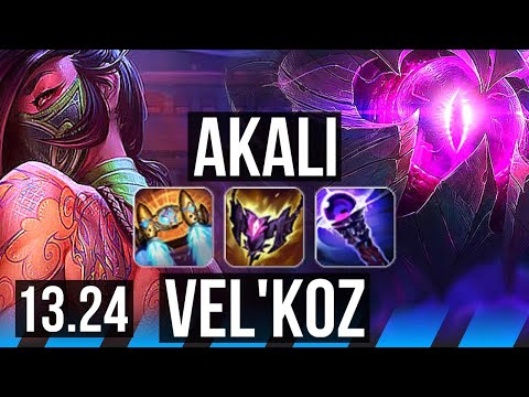 AKALI vs VEL'KOZ (MID) | Comeback, 8 solo kills, 1.8M mastery, 900+ games | BR Grandmaster | 13.24