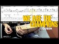 We Are the Champions | Guitar Cover Tab | Guitar Solo Lesson | Backing Track with Vocals 🎸 QUEEN