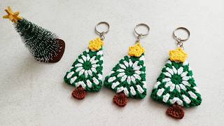 Adorable Mini Christmas Tree Keychain Crochet Pattern