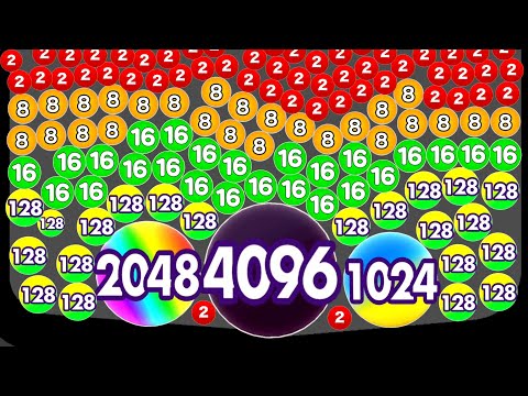 BOUNCE MERGE 2048 - Asmr Gameplay (Level Up Balls . Reach 4K) Math Games Numbers!