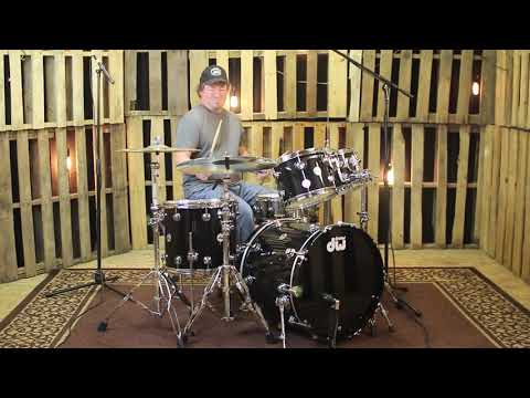 DW Collector's Maple Solid Black Drum Set - 22, 10, 12,16