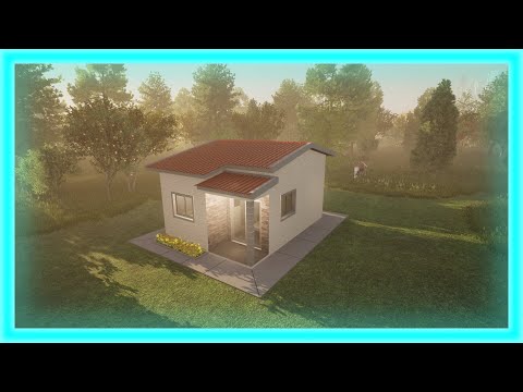 Planta de Casa de Campo 5x7 com 2 Quartos Varanda Pequena