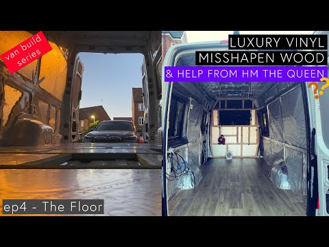 e4. THICK VINYL floor and INSULATED layers | How to prep and cut your vinyl | UK Sprinter van build