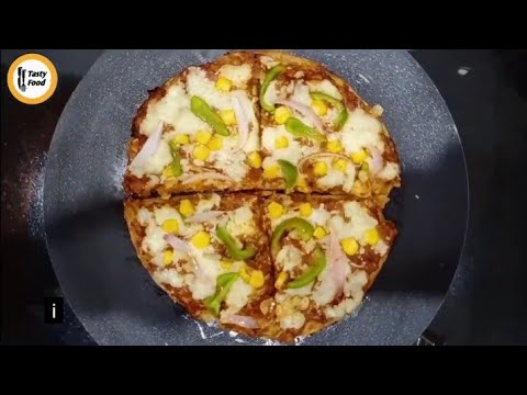 LeftOver Chapati Pizza Recipe On Tawa | Tawa Roti Pizza Recipe By Tasty Food (Ramzan Specil)