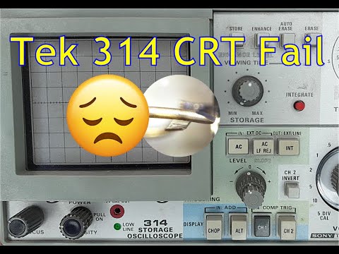 Tektronix 314 Oscilloscope - CRT Failure Revealed