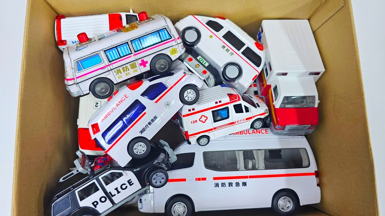 救急車とパトカーが坂道を緊急走行 色んなサイレン鳴らすよ