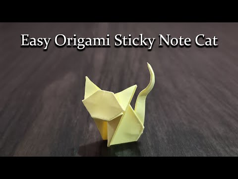[DETAILED TUTORIAL] Origami Sticky Note Cat: Easy Step by Step for Beginners!