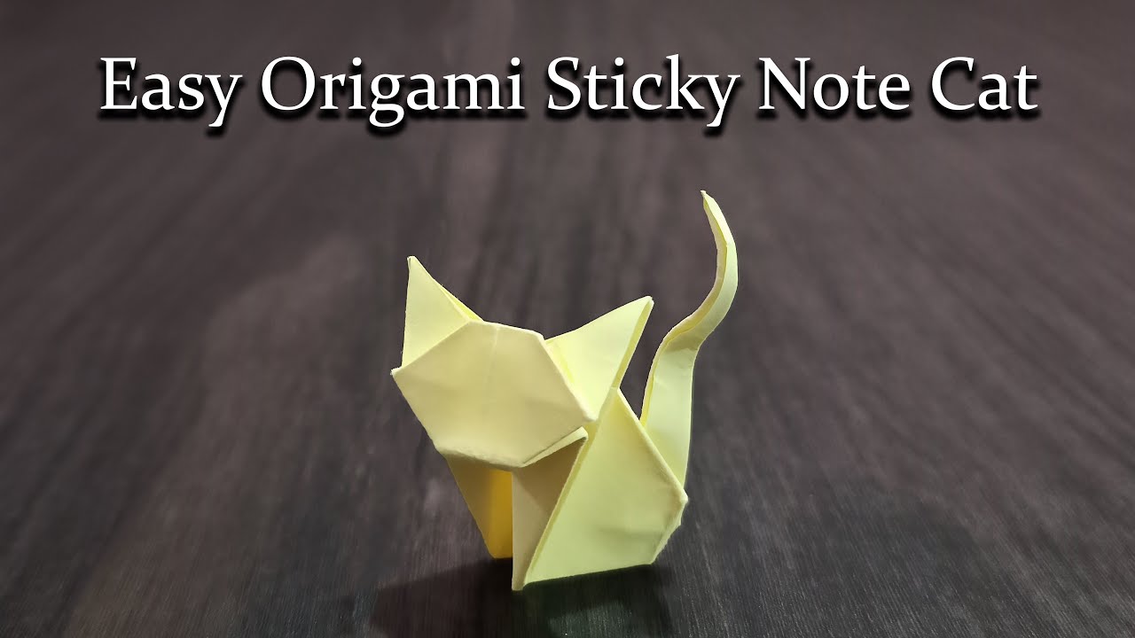 [DETAILED TUTORIAL] Origami Sticky Note Cat: Easy Step by Step for Beginners!