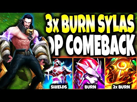 My most epic Sylas comeback ~ 3x BURN BUILD TO MELT THEM ALL 🔥 LoL Top Sylas s12 Gameplay