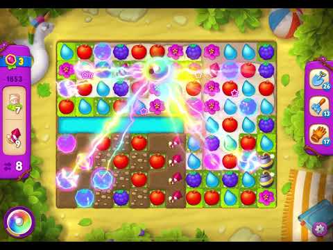 GardenScapes Level 1853 no boosters (16 moves)