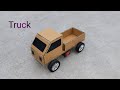 How To Make A Small Cardboard Truck At Home With DC Motor And Battery