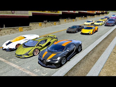 Bugatti Chiron Super Sport 300+ vs Lamborghini Supercars - Highlands