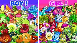 All Plants Team BOY vs GIRL - Who WIll WIn? - PvZ 