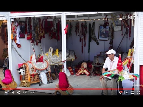 معرض الفرس للجديدة..شاهد أغلى سرج مغربي مطروز بالذهب الفرنسي الخالص يعرضه صانع تقليدي من فاس