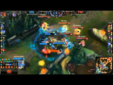 Fnatic Teamfight Huni 4 Man Gnar Ultimate - UOL vs FNC