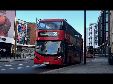 FULL ROUTE VISUAL - Route 35: Shoreditch - Clapham Junction - Ee225 (LG73 FRJ)