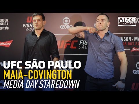 Demian Maia vs. Colby Covington UFC Media Day Staredown - MMA Fighting