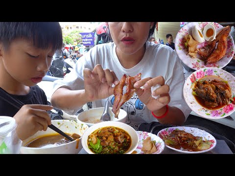 Noodle With Braised Organ Beef And White Porridge With Braised Tinny Fishes, Salty Egg,& Dried Fish