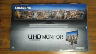 Video thumbnail for 4k Samsung 28" UE590 UHD Monitor unboxing and setup by kc70