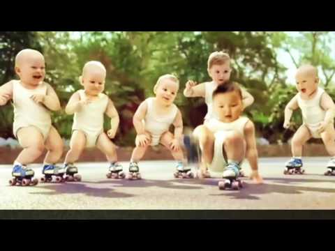 Grappige filmpjes humor kaarten, Evian Roller Babies International Version funny humor