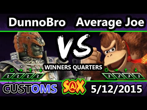 S@X Customs - DunnoBro (DHD) vs Average Joe (DK) SSB4 Winners Quarters - Smash Wii U - Smash 4
