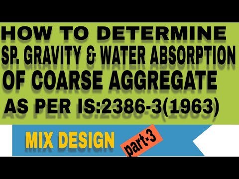 Determination of sp. gravity and water absorption of coarse aggregate as per IS2386 -1963.part-3