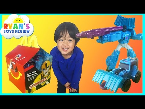 McDonald Indoor Playground for kids with Transformers Happy Meal Surprise Toys Video