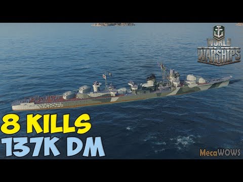 World of WarShips | Kitakaze | 8 KILLS | 137K Damage -  Replay Gameplay 4K 60 fps