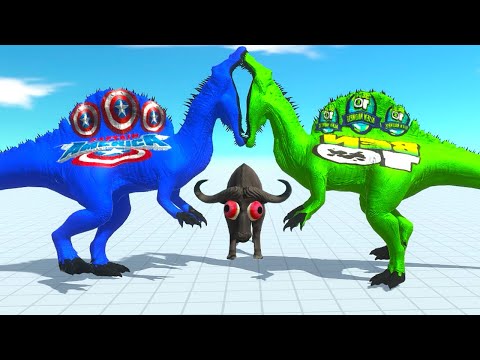 ARBS Captain America Spinosaurus Loki NFT Trex Deathrun Climbing - Animal Revolt Battle Simulator