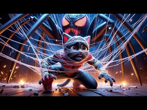 Cat becomes Spider Man and saves the world 🌏🕸️😼 #cat #kitten #cats #s