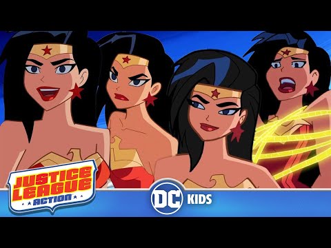 Capa de Liga da Justiça em Ação - Mulher-Maravilha em ação