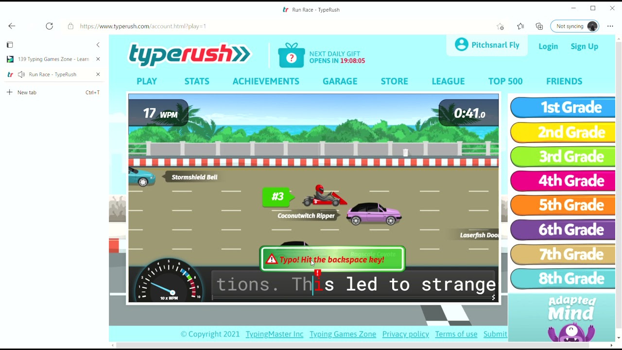 139 Typing Games Zone   Learn to Type Nitro Fast   Personal   Microsoft​ Edge 2021 09 12 15 46 24