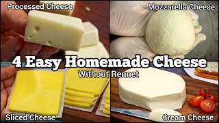 4 Popular Homemade Cheese Recipes : Processed, Sliced, Mozzarella & Philadelphia Cream Cheese
