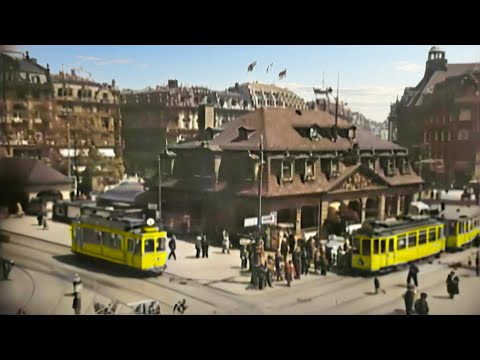 Frankfurt, Germany 1930s in color [60fps, Remastered] w/sound design added
