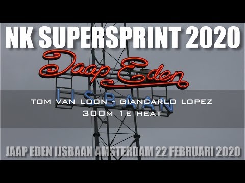 Tom van Loon - Giancarlo Lopez 300m 1e heat NK Supersprint Jaap Eden Ijsbaan Amsterdam 2020