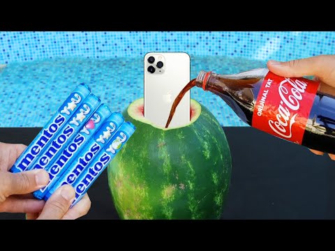 Experiment: Watermelon VS iPhone 11 PRO & Coca Cola & Mentos