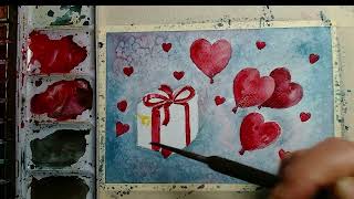 Watercolor Painting Tutorial Valentine Themed Art for All Levels