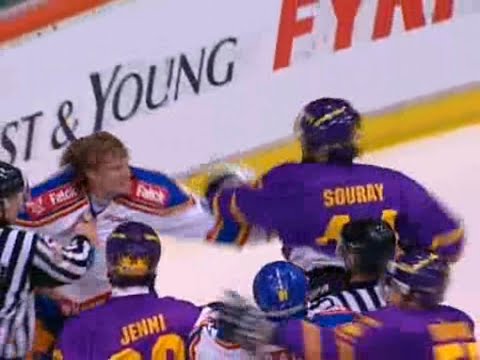 Sheldon Souray vs Staffan Kronwall - fight | Elitserien/SHL 04/05 | Färjestad BK