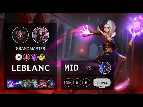 LeBlanc Mid vs Ahri - KR Grandmaster Patch 11.13