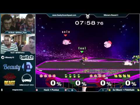 Beauty10 - Hack + Pontus Vs. DJ Black + Flikkflakk - Winners Round 3 - Melee Doubles