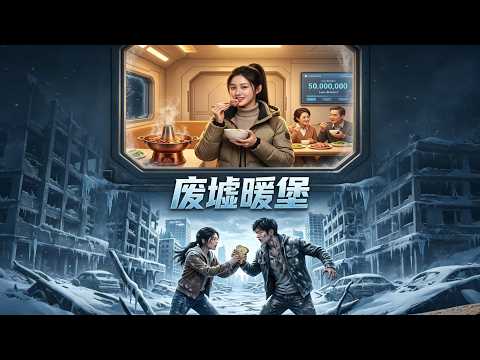 《废墟暖堡》极寒末世突降，气温骤降至零下六十度，文明崩塌、秩序尽失。女主苏漫重生归来，提前预知末日，果断答应渣男前夫沈浩的离婚要求，放弃江景大平层，选择被他嫌弃的郊区小院与二手房车。#多多漫剧